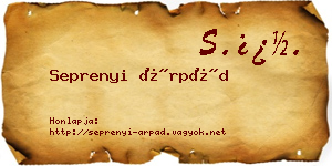 Seprenyi Árpád névjegykártya