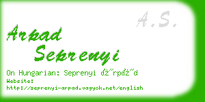 arpad seprenyi business card
